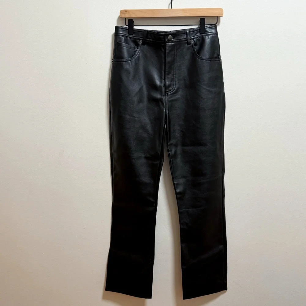Steve Madden high rise black faux leather pants Aritzia Abercrombie trendy night - Picture 2 of 6